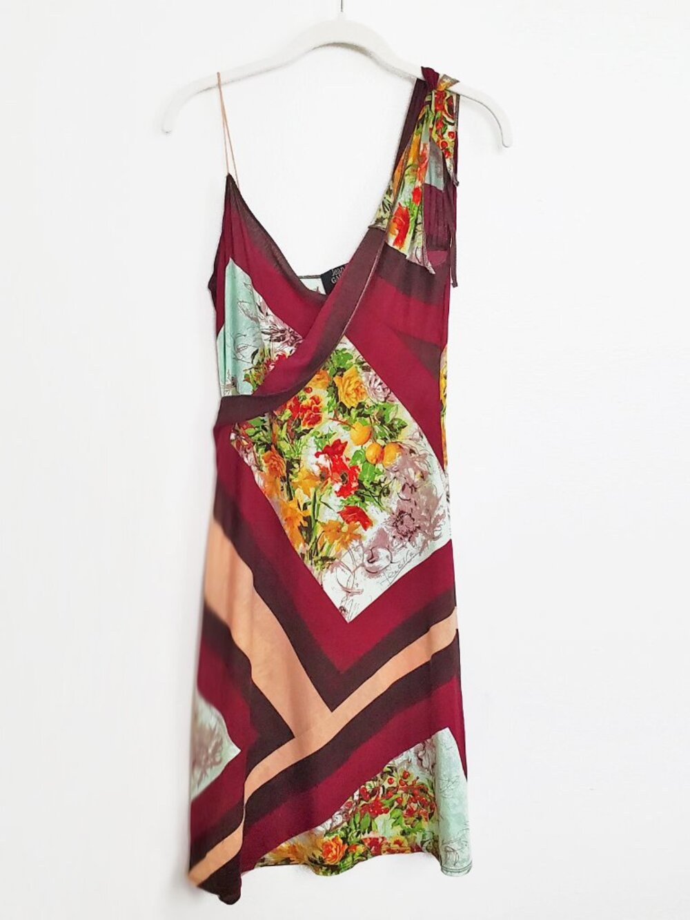 Jean Paul Gaultier RARE Vintage 2001 Floral Patchwork Dress Jersey Sz Medium